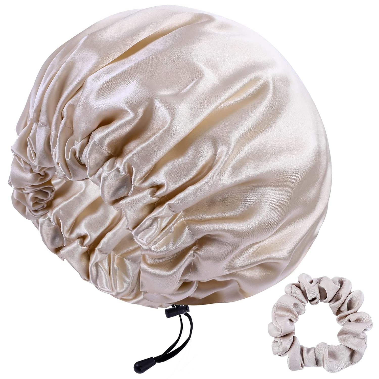 Beige 22 Momme Silk Bonnet, from Mulberry Silk Company