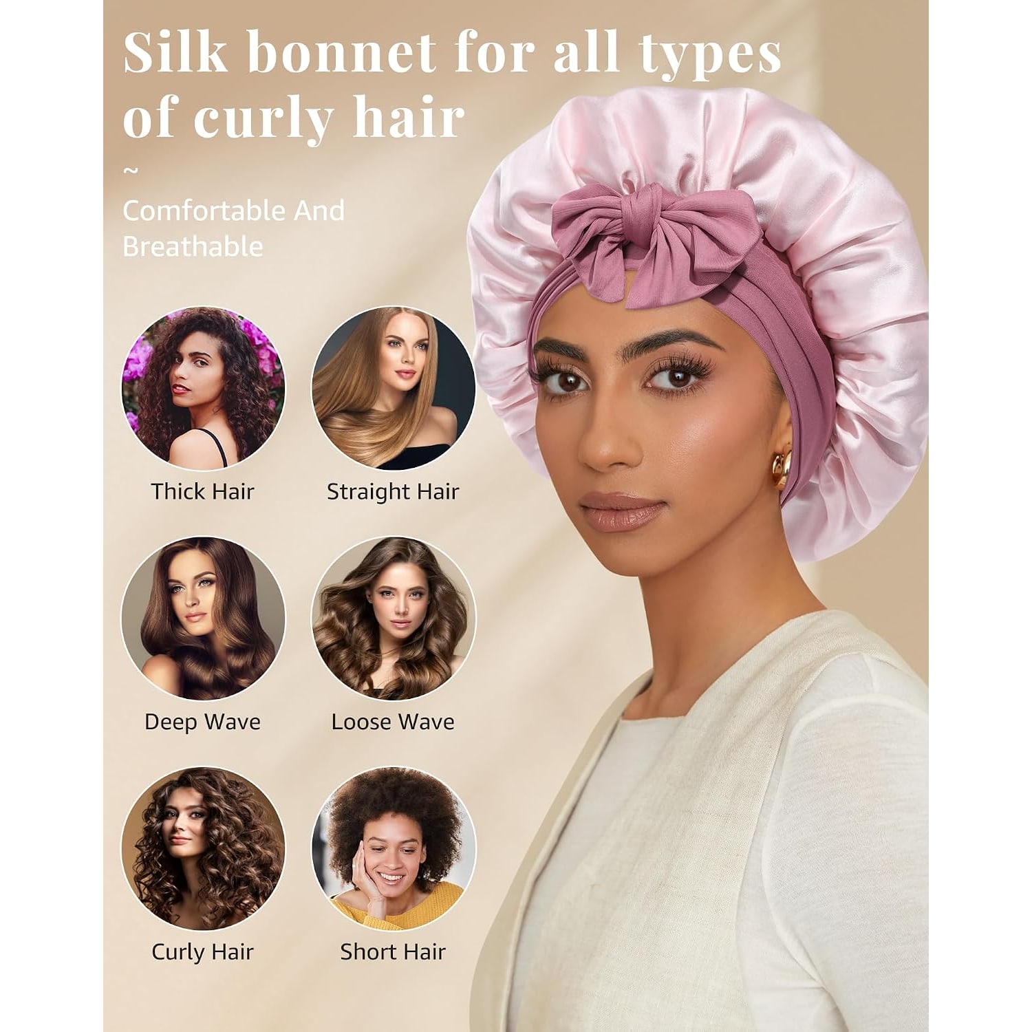 Dusty Rose 19 Momme Silk Sleep Bonnet