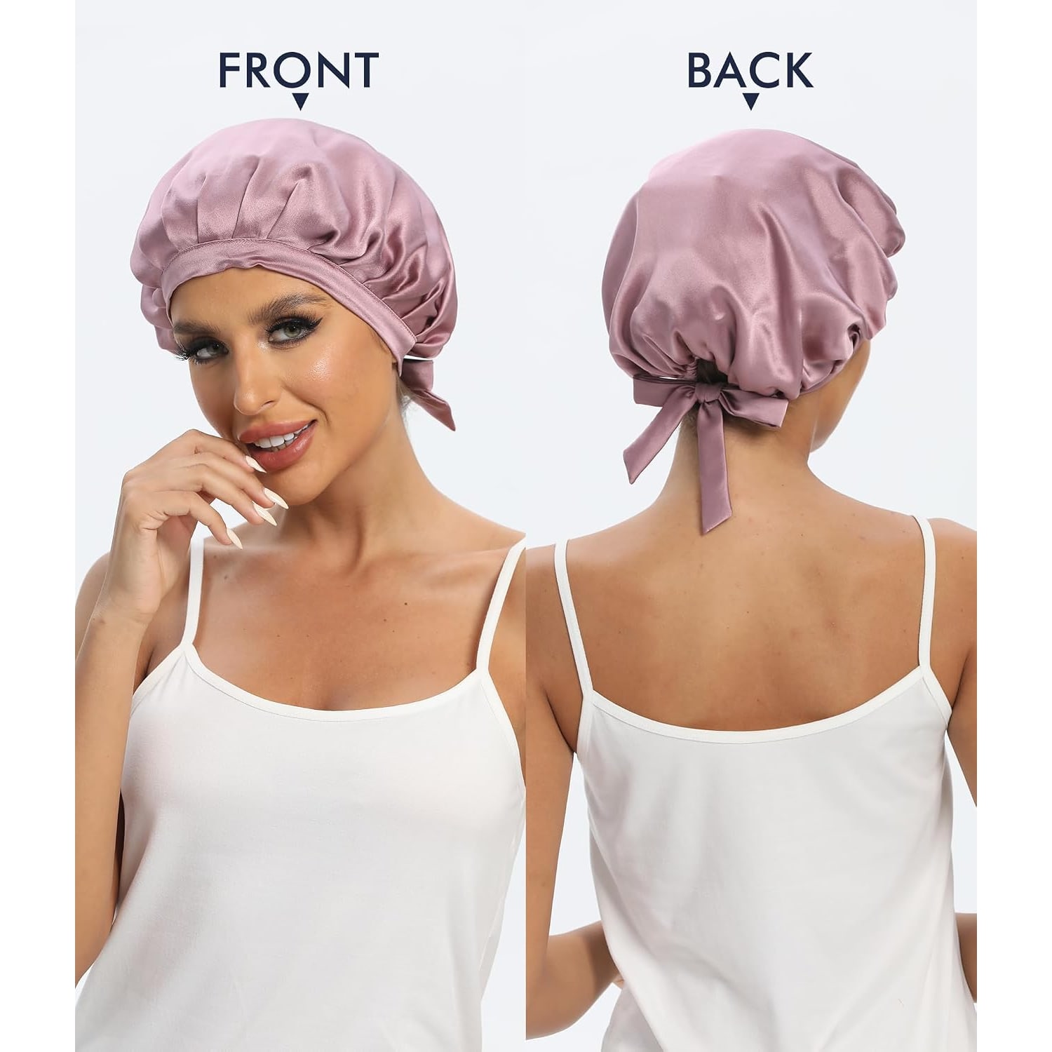 Pink 19 Momme Double Layer Mulberry Silk Bonnet