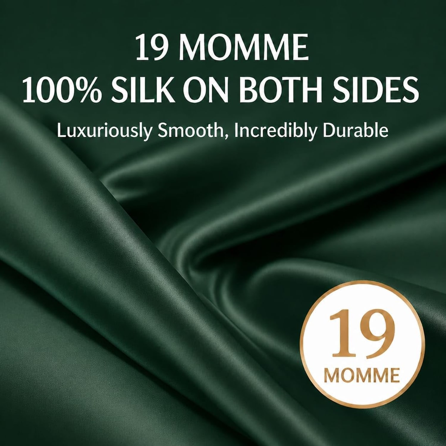 Dark Green 19 Momme Silk Pillowcases, 2 Pack, Standard