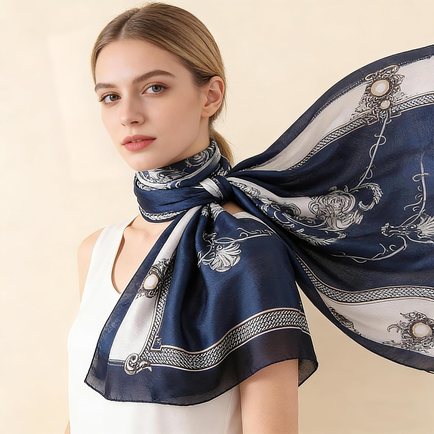 Long Lightweight Mulberry Silk Scarf