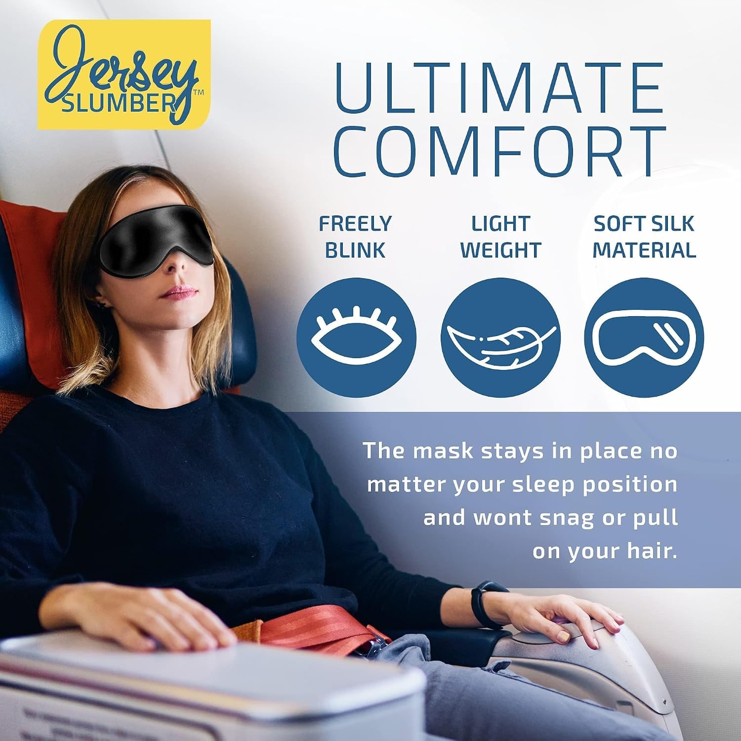 Black Silk Sleep Mask for Side Sleepers