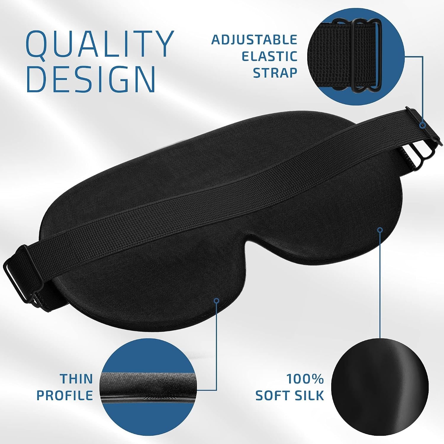 Black Silk Sleep Mask for Side Sleepers