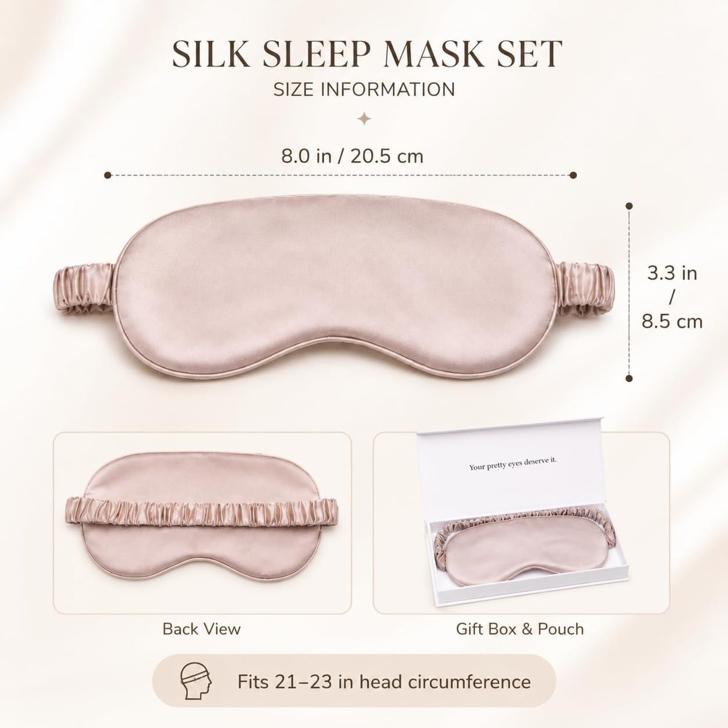 Caramel 19 Momme Mulberry Silk Sleep Mask