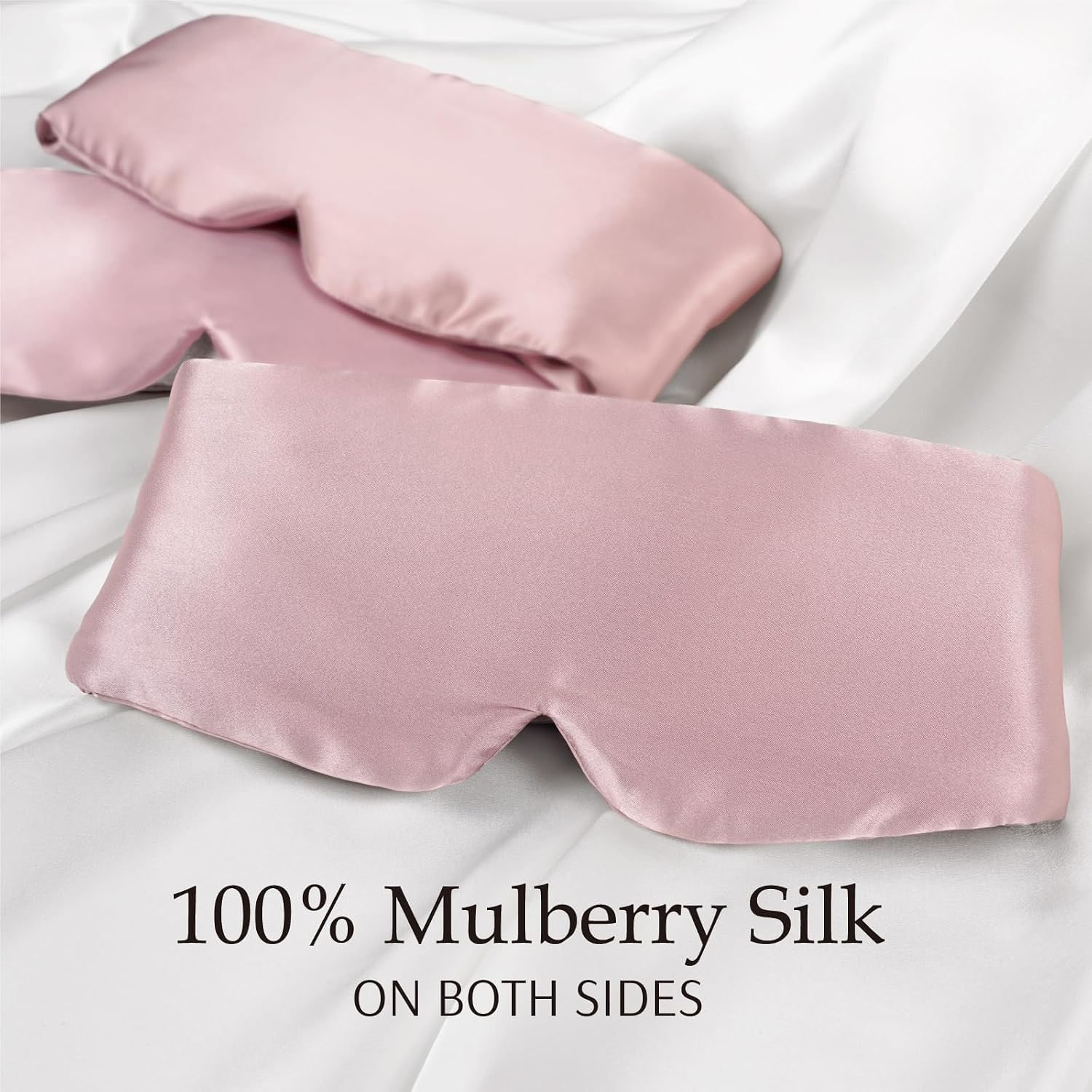 Light Plum Silk Sleep Mask with Ear Band