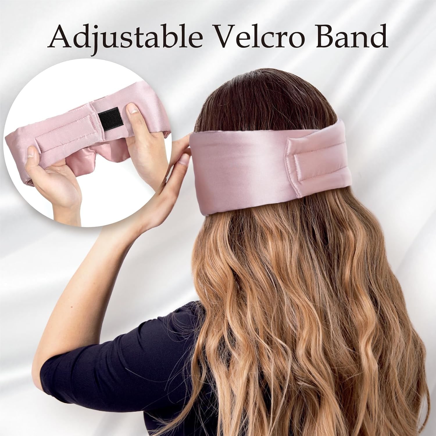 Light Plum Silk Sleep Mask with Ear Band