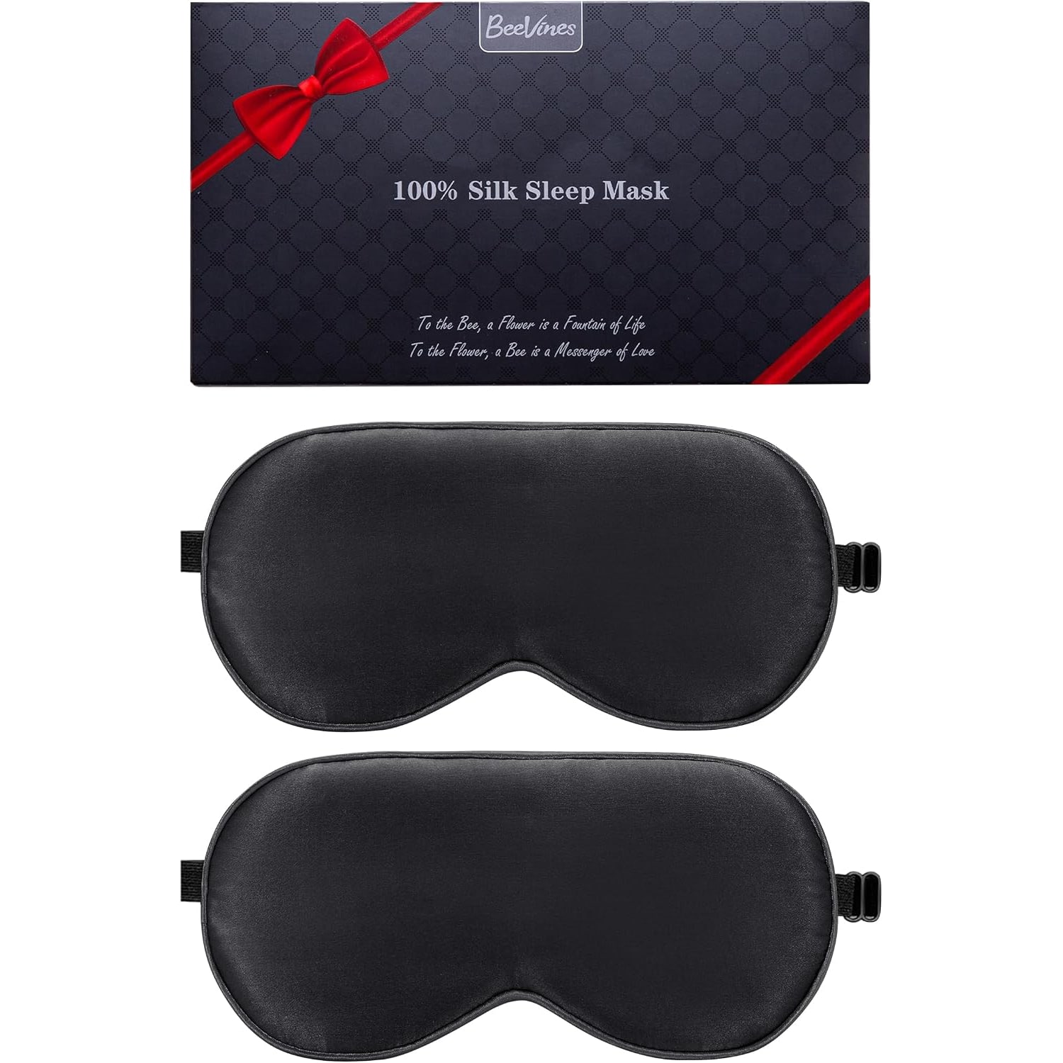 Mulberry Silk Sleep Masks 2 Pack in Black