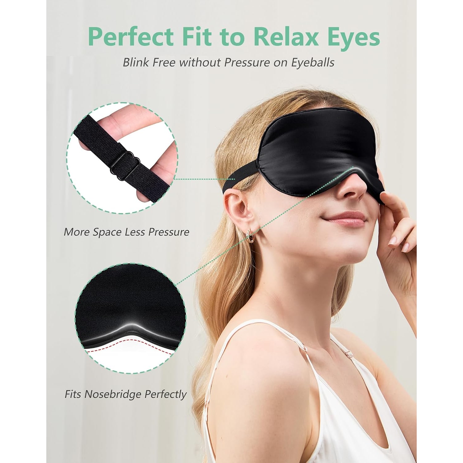 Mulberry Silk Sleep Masks 2 Pack in Black