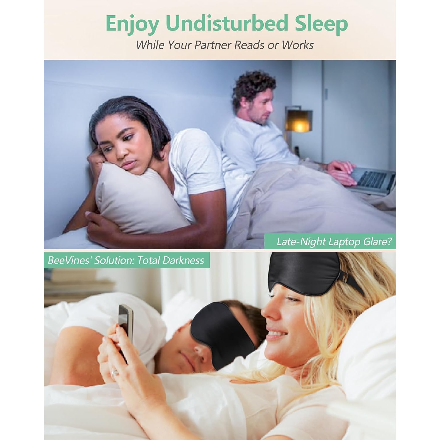 Mulberry Silk Sleep Masks 2 Pack in Black
